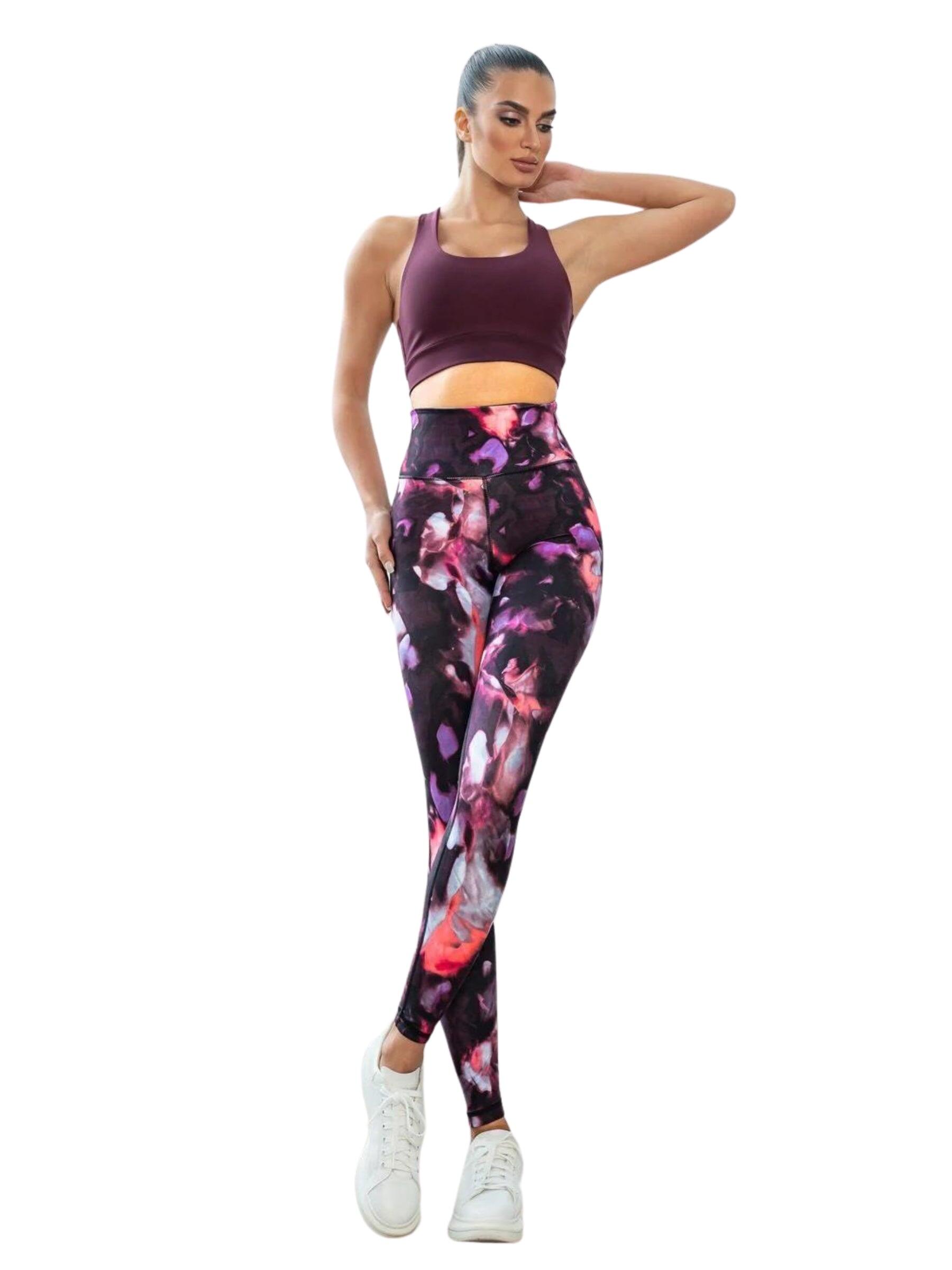 413 High Waist Leggings in Rosa-schwarz 3/3