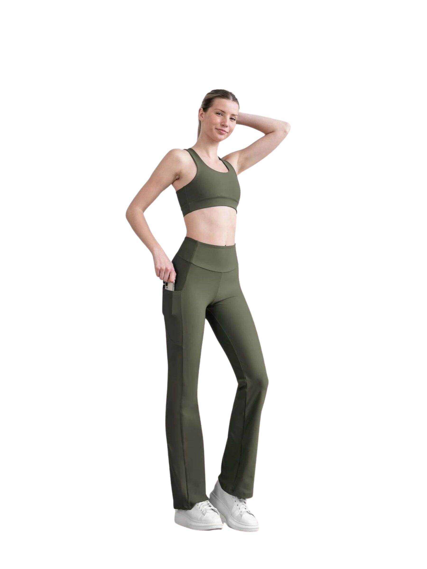 436 Leggings tascabili in cachi 2/4