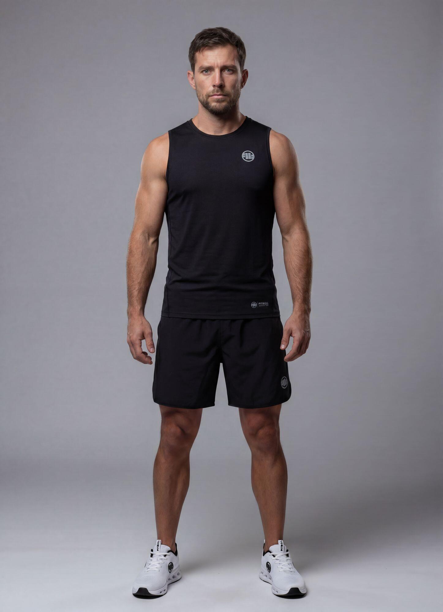 Męski Tank Top sportowy PITBULL treningowy oddychający Mesh RUNWAY 3/8