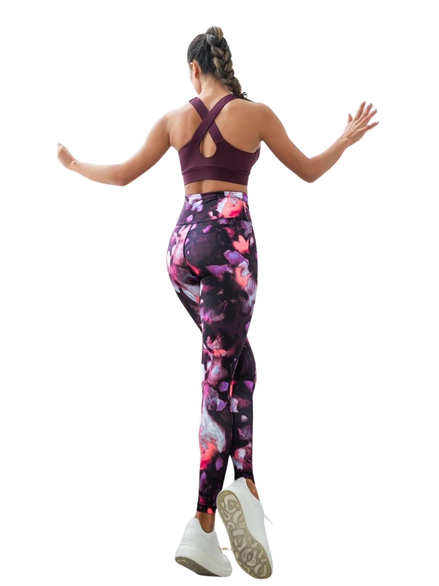 413 High Waist Leggings in Rosa-schwarz 2/3