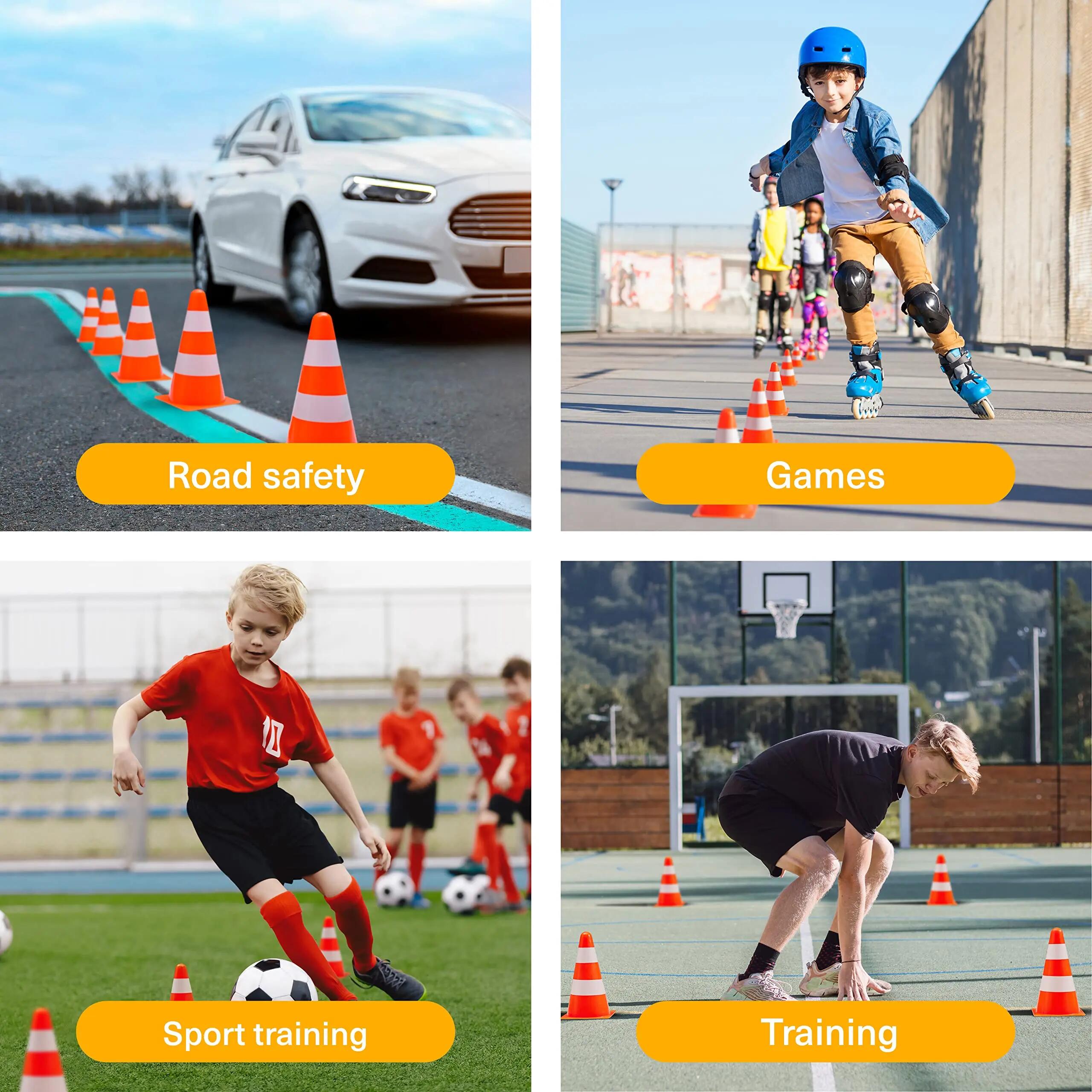 12 Cônes de Signalisation, Plot, Cônes Circulation (23cm) - Cônes de Sécurité 7/7
