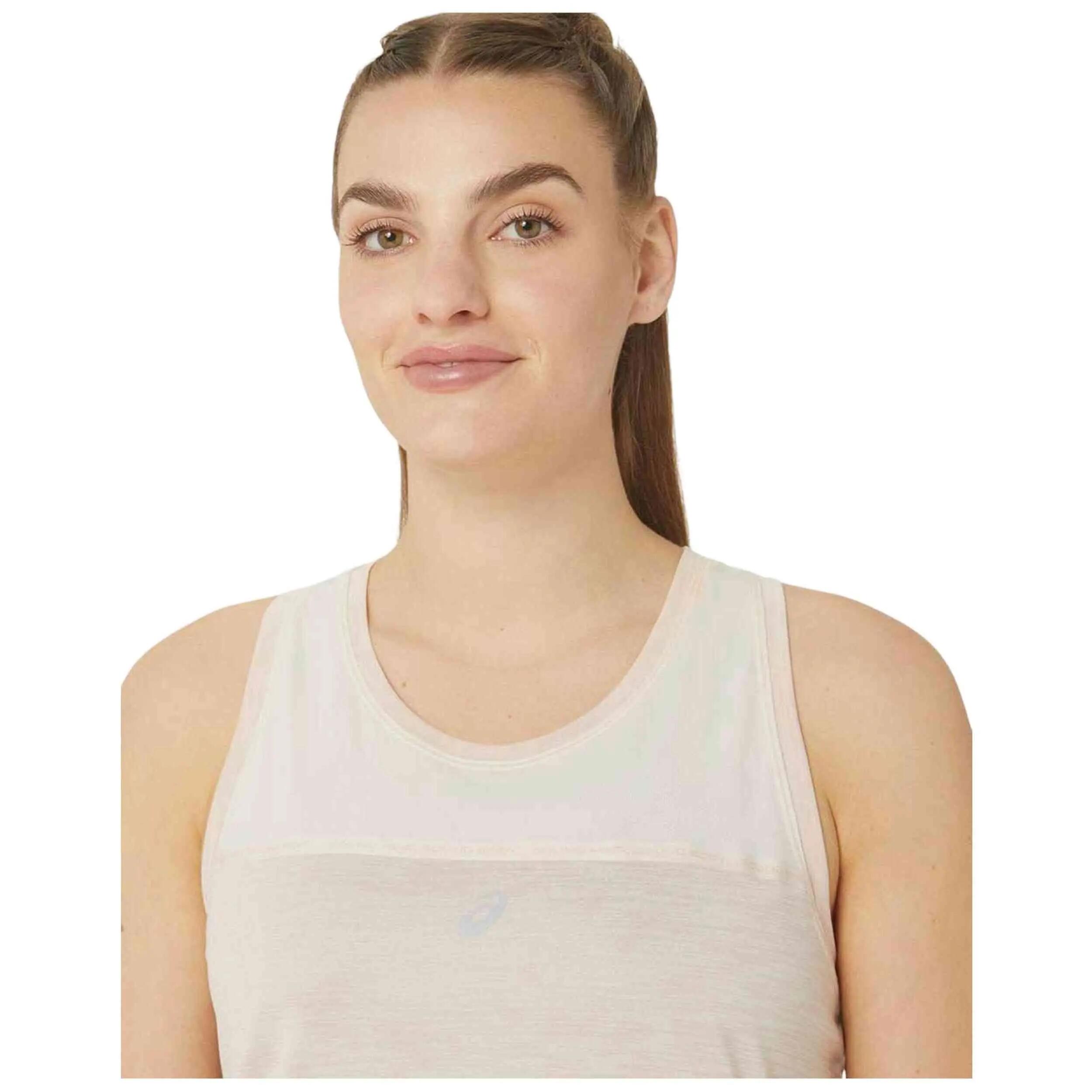 Maglia da basket Asics modello Camiseta ASICS Race sin mangas blanco m per donne 4/5