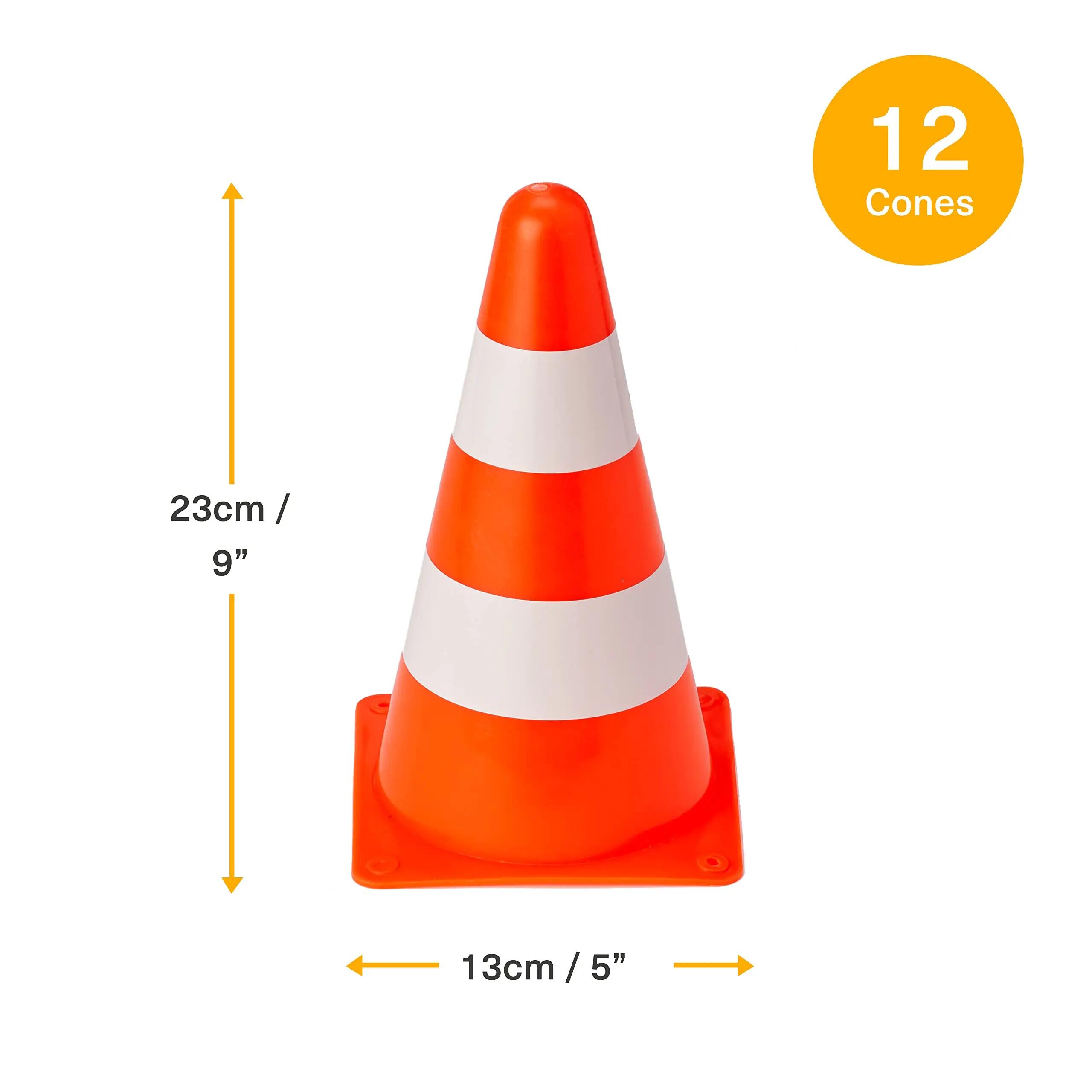 12 Cônes de Signalisation, Plot, Cônes Circulation (23cm) - Cônes de Sécurité 5/7