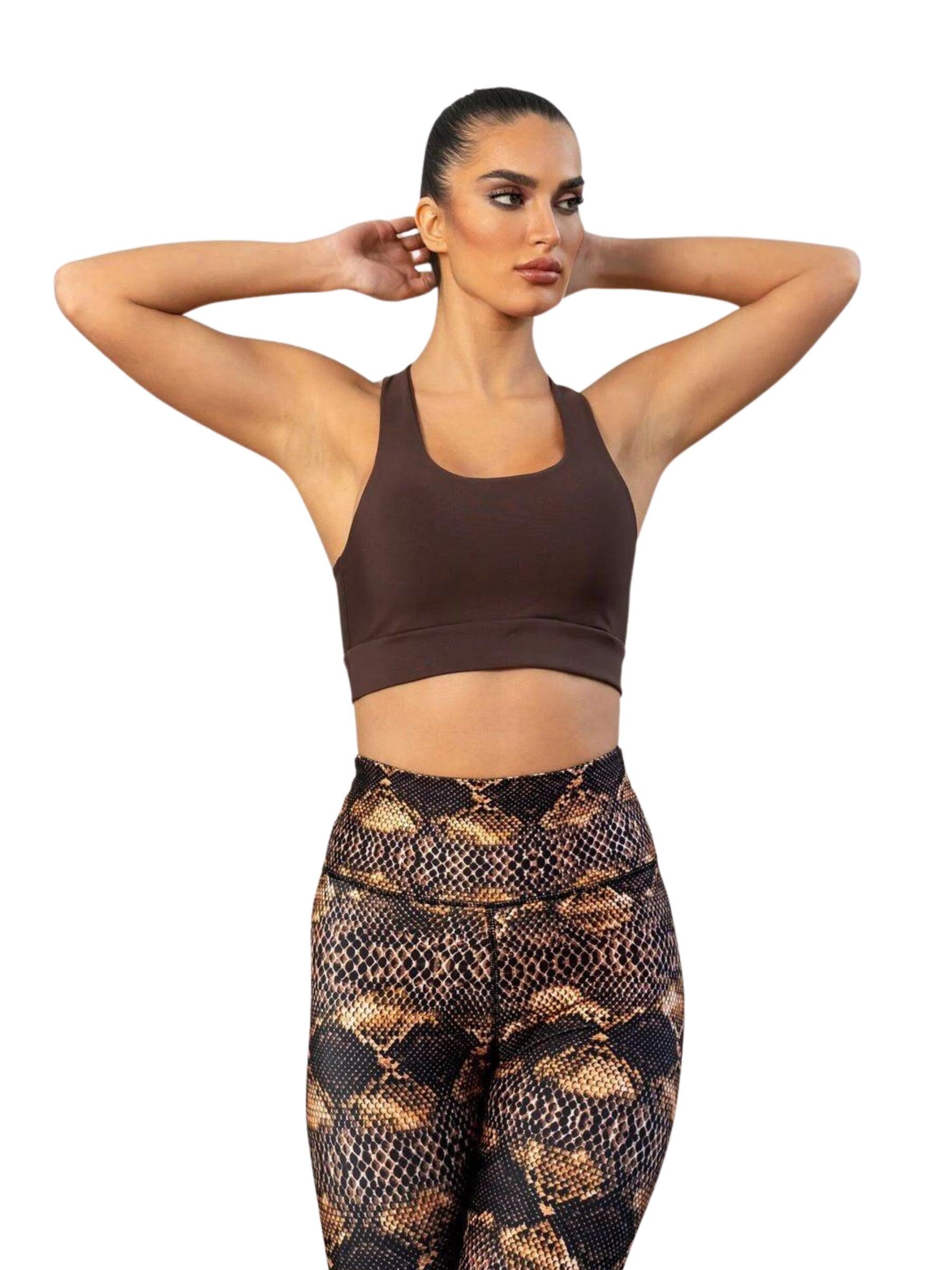 411 Leggings a vita alta in marrone 4/5