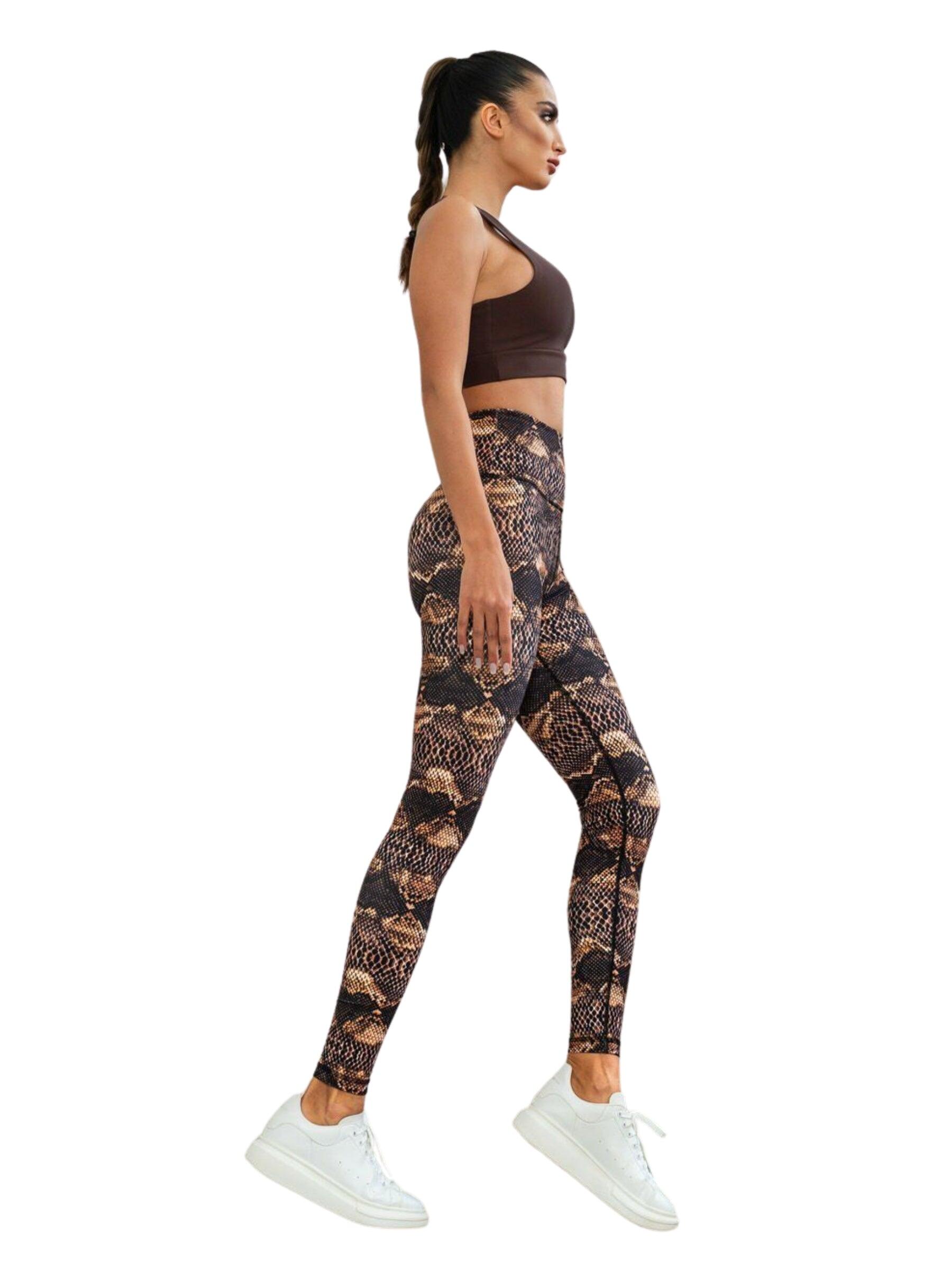 411 Leggings a vita alta in marrone 3/5