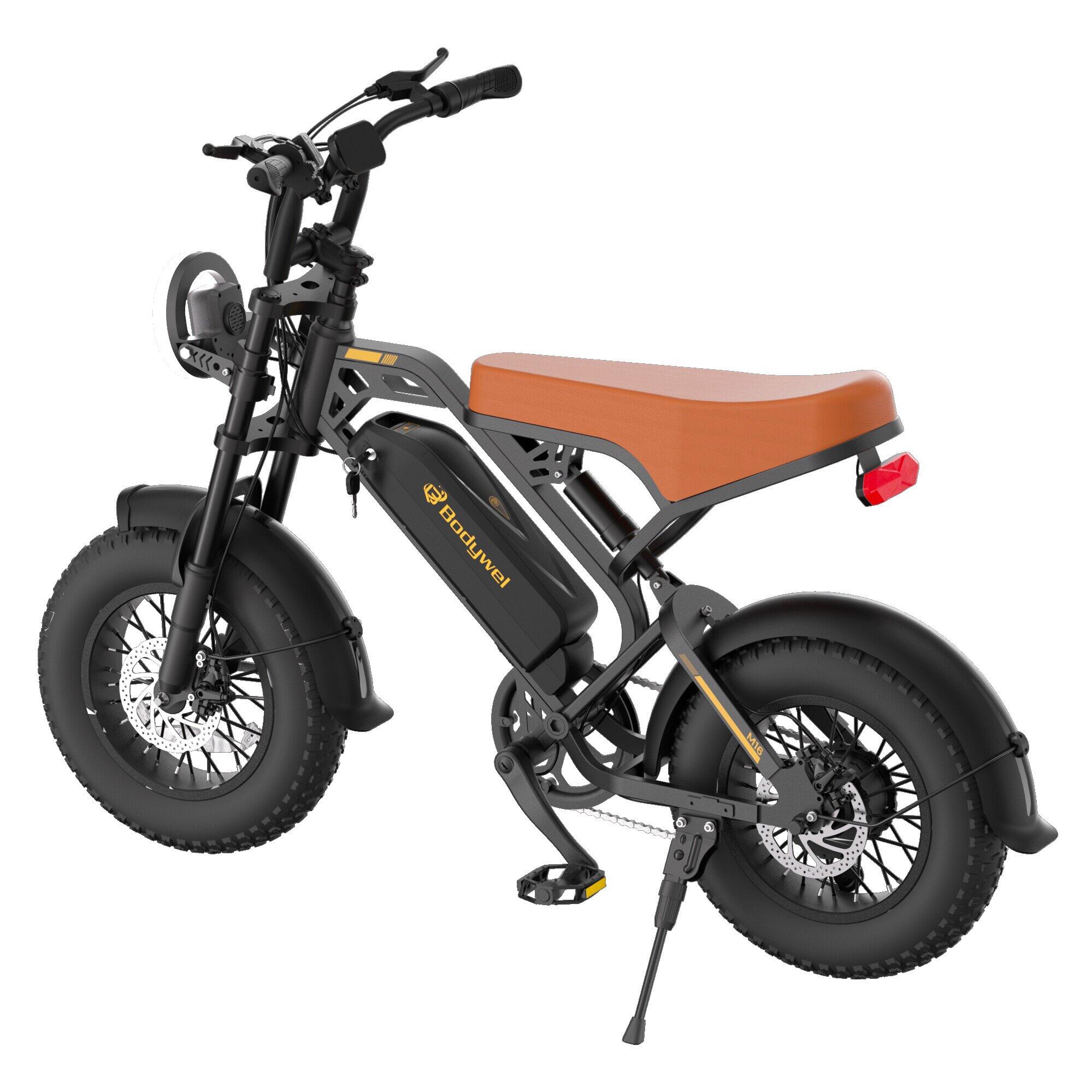 M16 bici elettrica adulti, batteria 48V13Ah, pneumatici grassi 16×4.0", IPX4 5/13