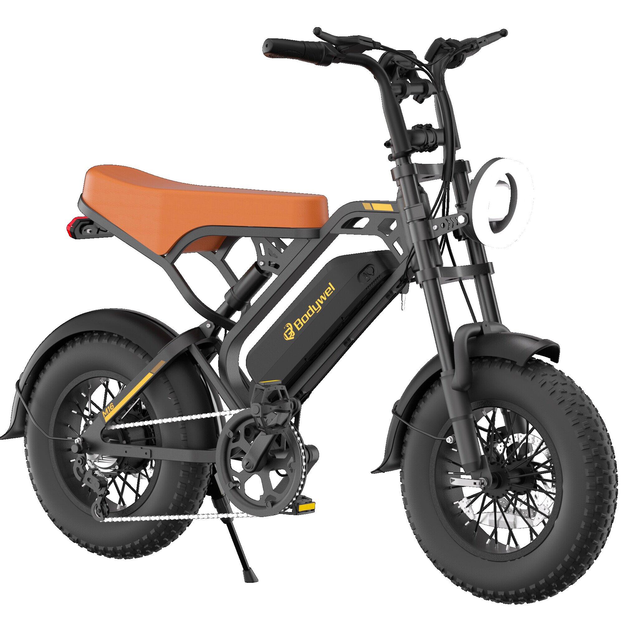 M16 bici elettrica adulti, batteria 48V13Ah, pneumatici grassi 16×4.0", IPX4 4/13
