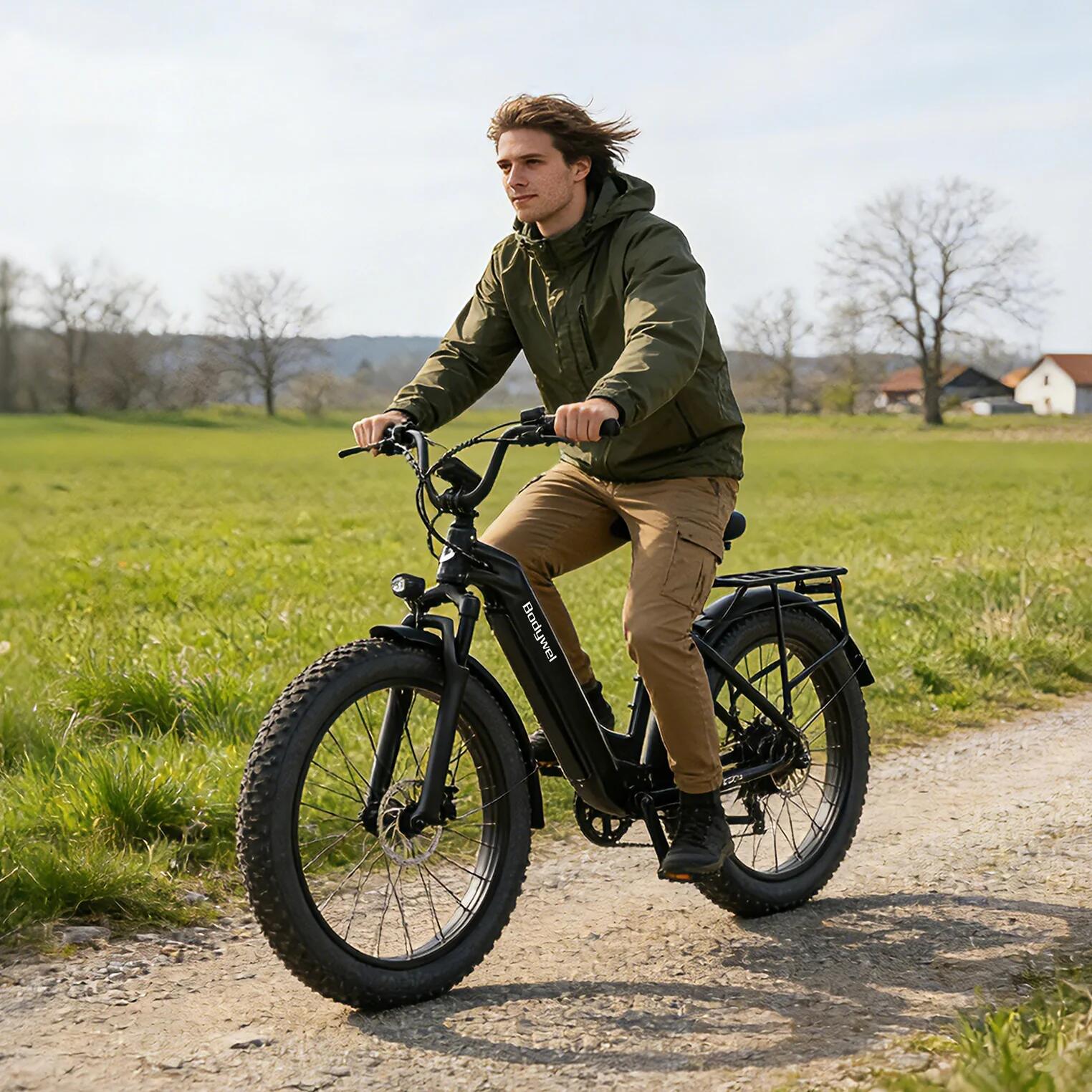 D9 vélo électrique adulte, batterie 48V15Ah, pneus fat 26×4.0". 6/13