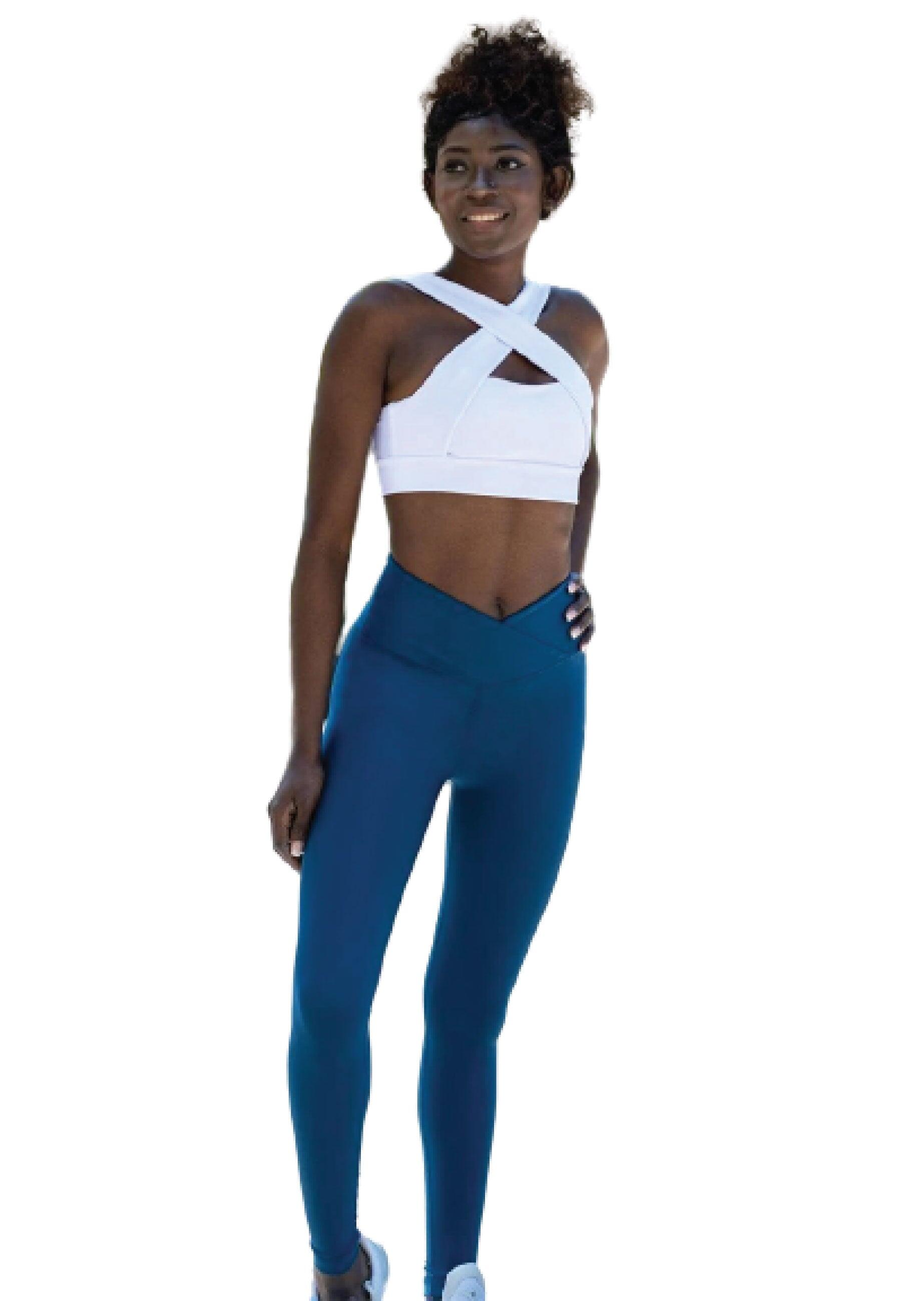 1096 Ve Waist Leggings in blu petrolio 4/4