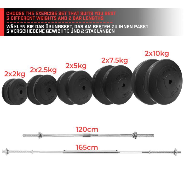 Set discuri din plastic umplute cu cimnet, 2 x 7.5kg, Physionics