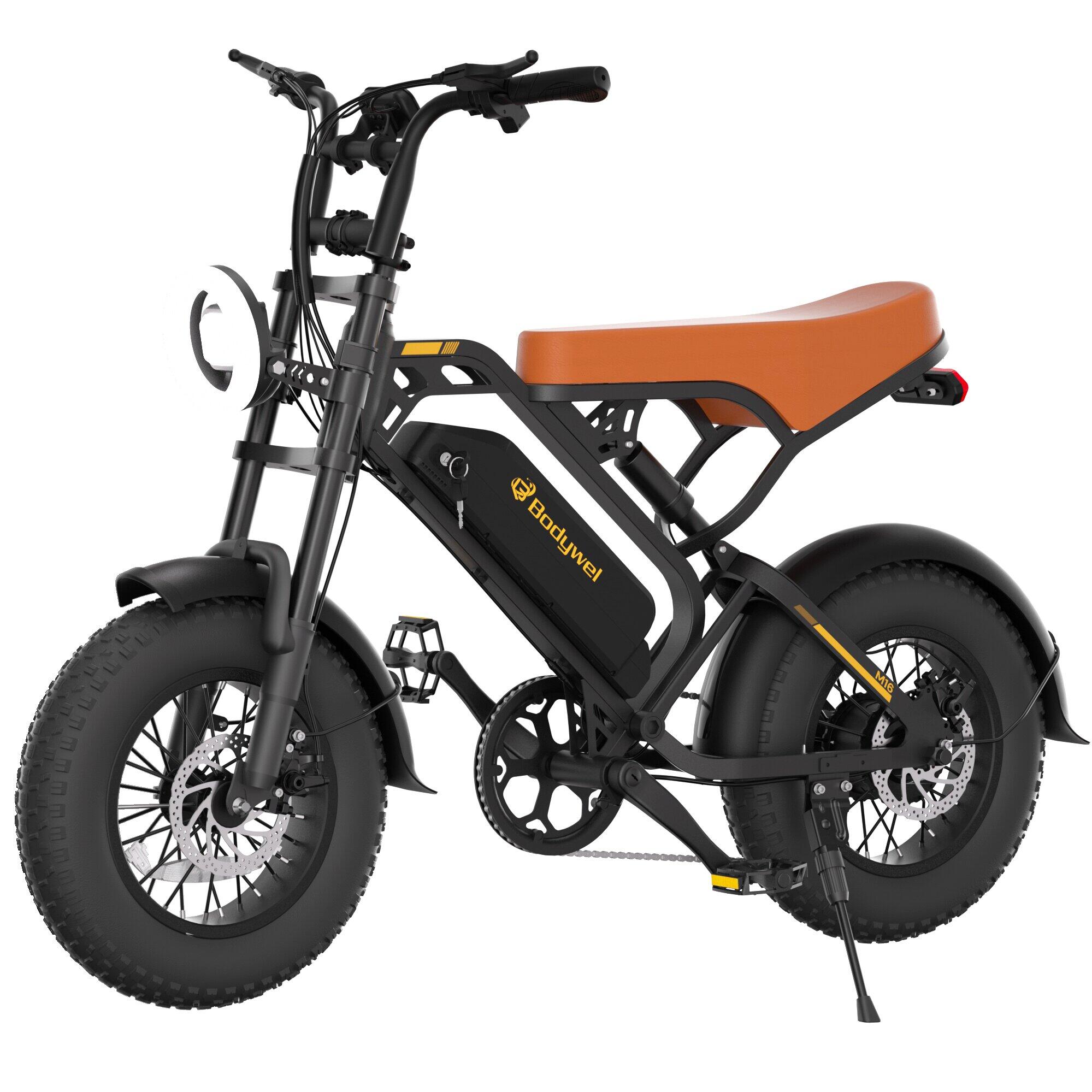 M16 bici elettrica adulti, batteria 48V13Ah, pneumatici grassi 16×4.0", IPX4 3/13