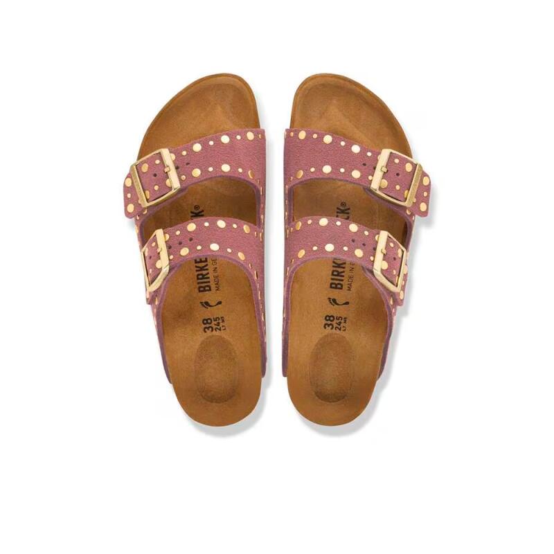 Sandalias Planas Mujer Birkenstock Arizona Rivet Burdeos 2/4