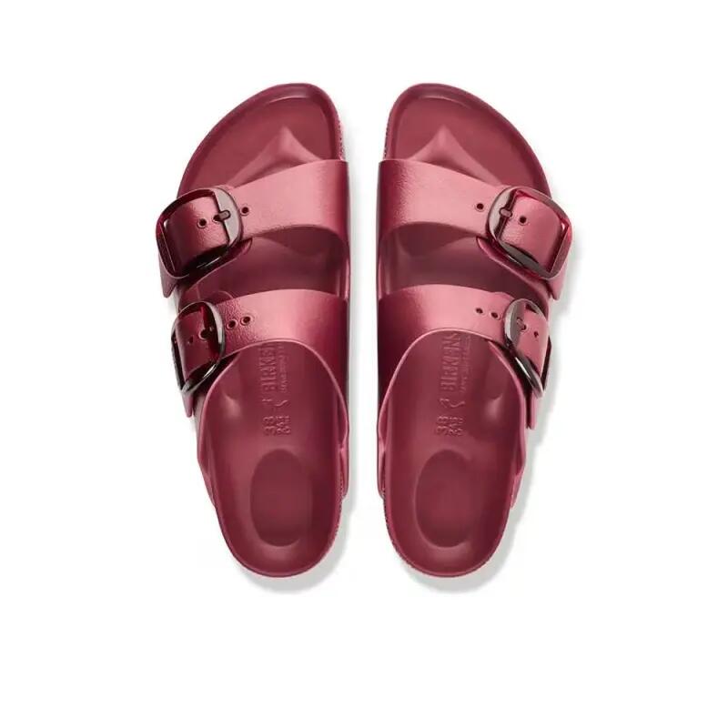 Sandalias Planas Mujer Birkenstock Arizona Big Buckle Eva Burdeos 3/4