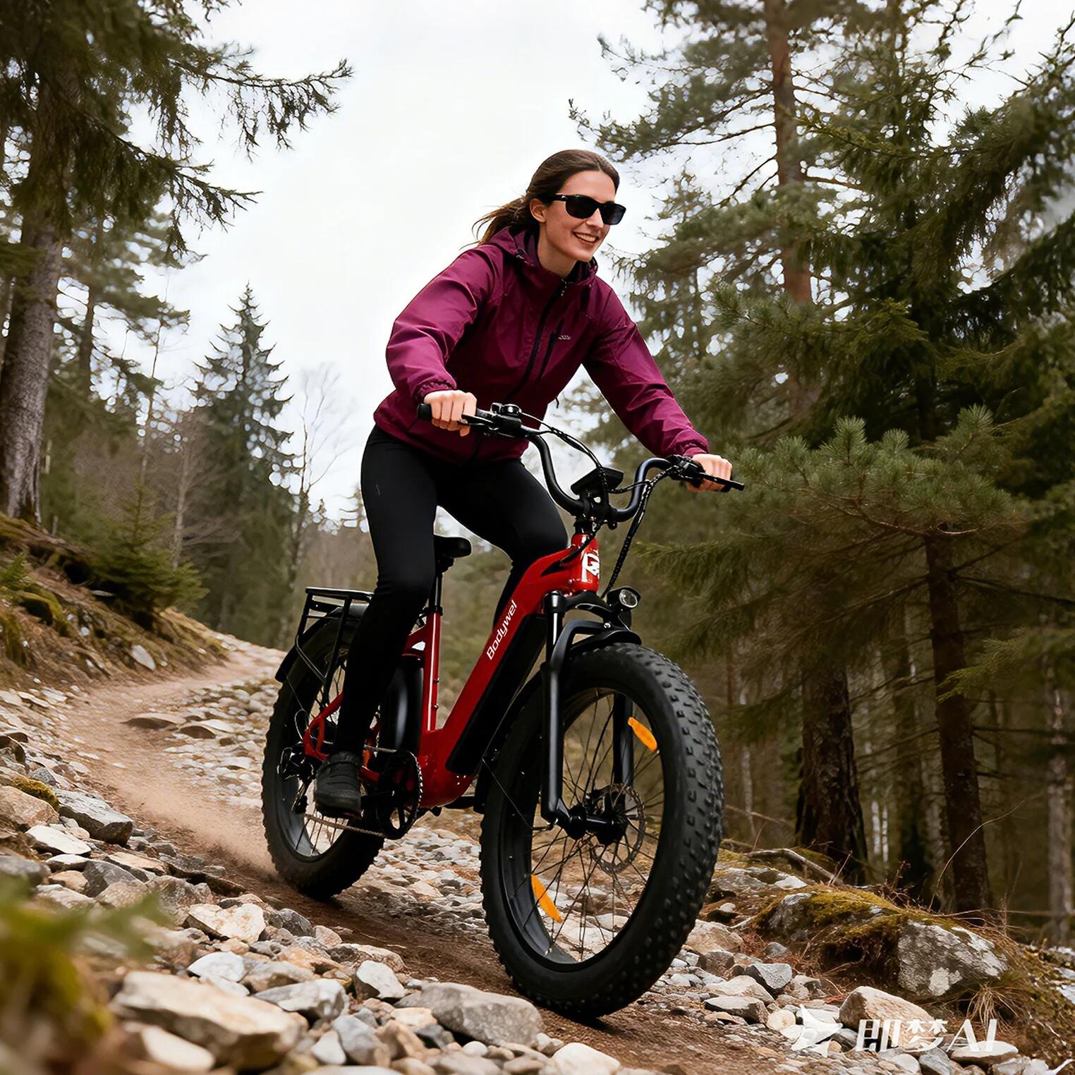 D9 vélo électrique adulte, batterie 48V15Ah, pneus fat 26×4.0". 6/14