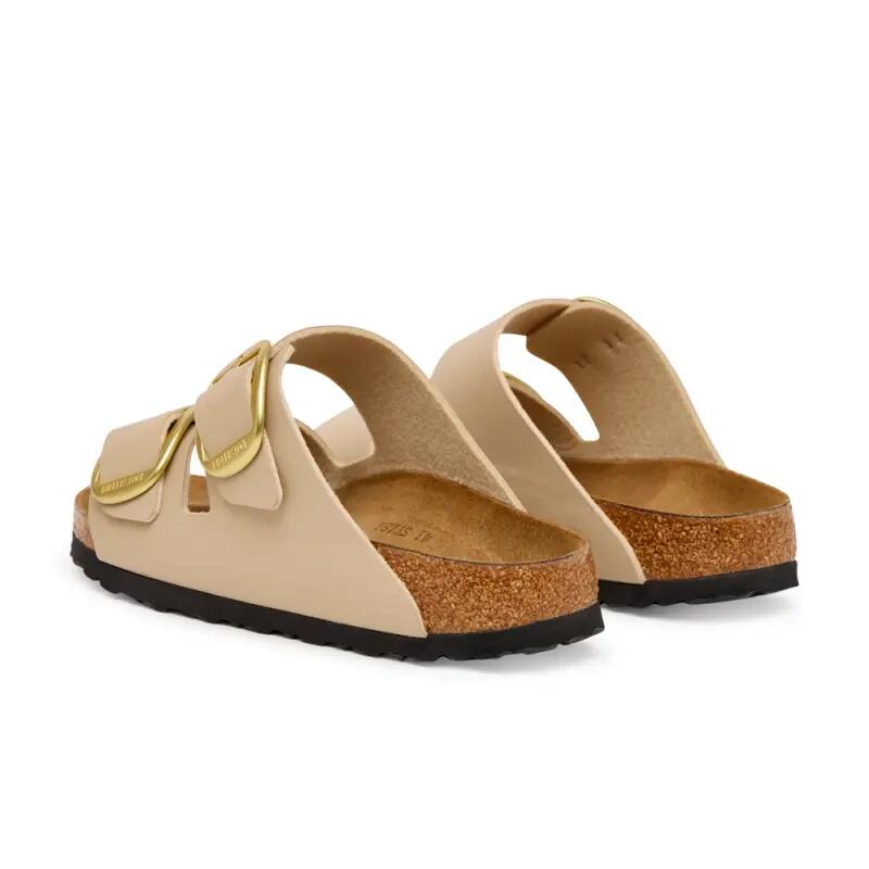 Platte Sandalen Dames Birkenstock Arizona Big Buckle Beige 3/3