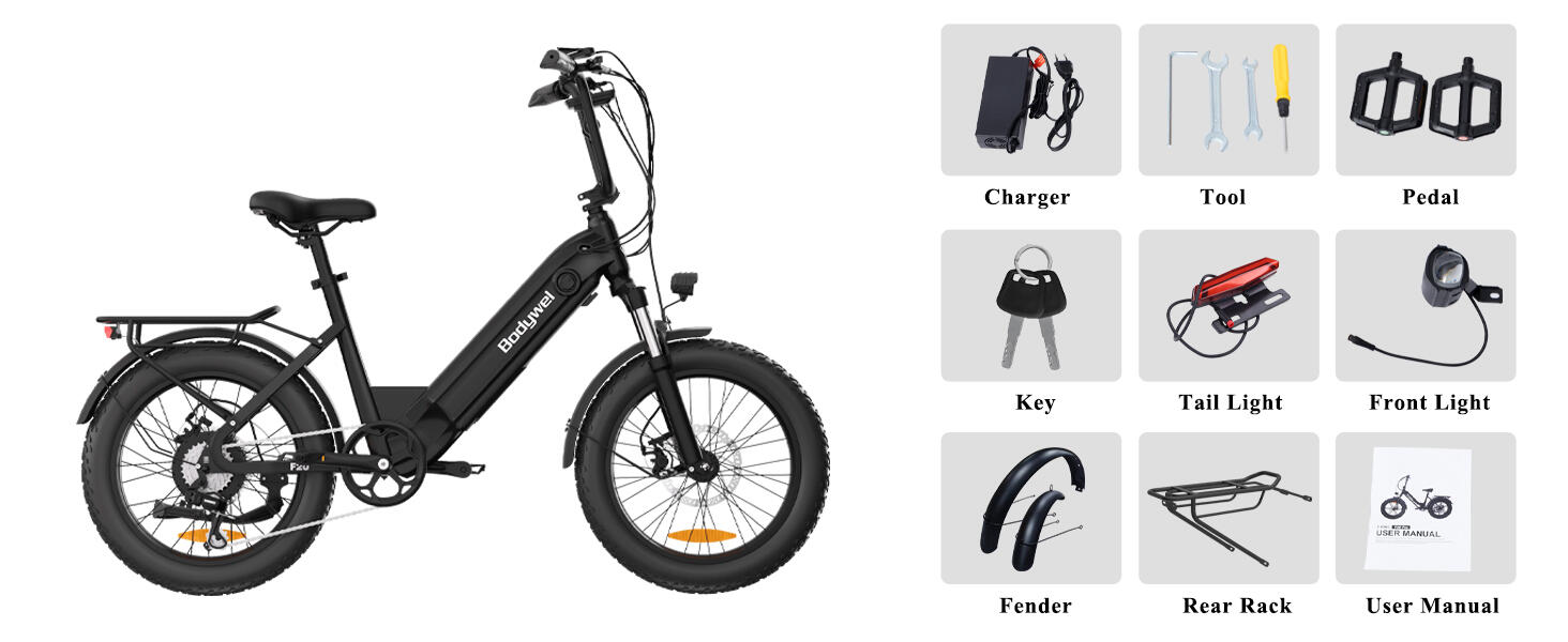 F20 vélo électrique adulte, batterie 48V15Ah, pneus 20×3.0". 12/12