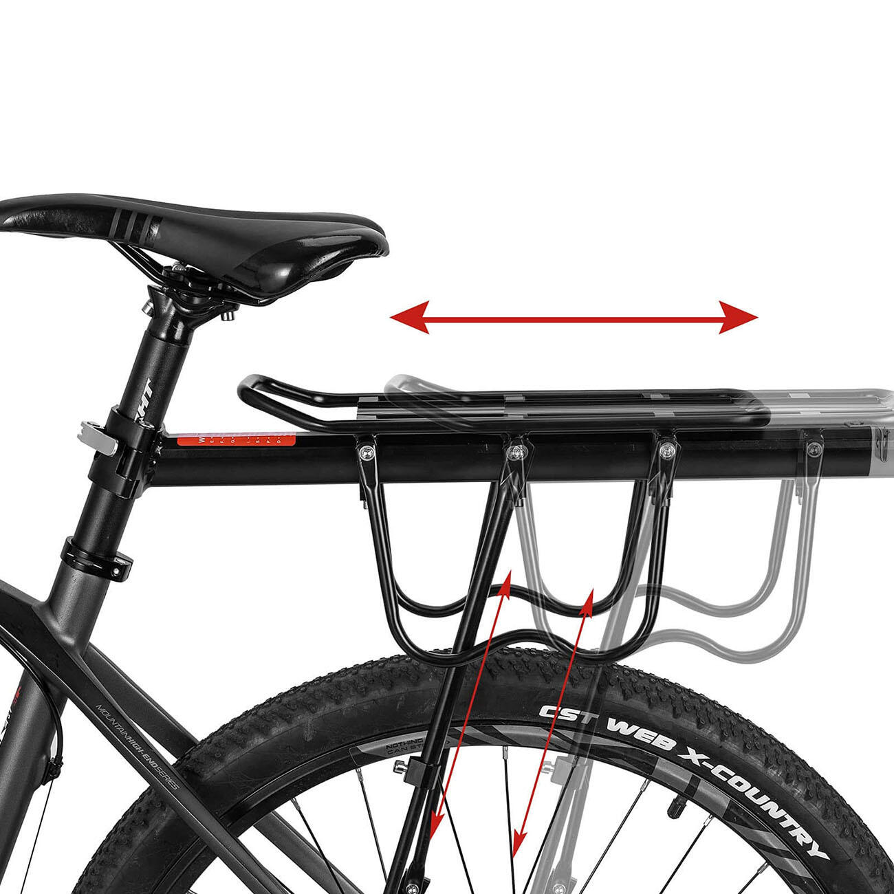 Bagażnik rowerowy tylny na sztycę aluminiowy do 25kg 4/6