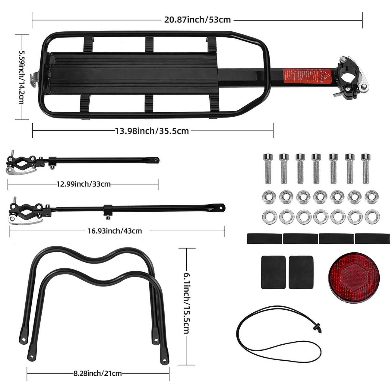 Bagażnik rowerowy tylny na sztycę aluminiowy do 25kg 3/6