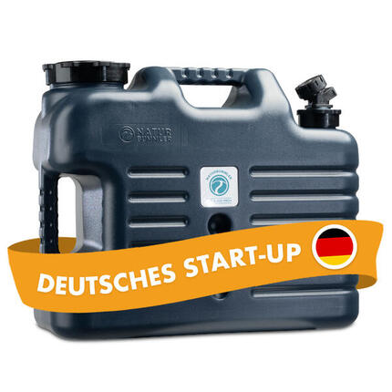 Camping Wasserkanister 18 L mit Hahn Druckablass Schlauch BPA-frei Aqua Jug Pro+
