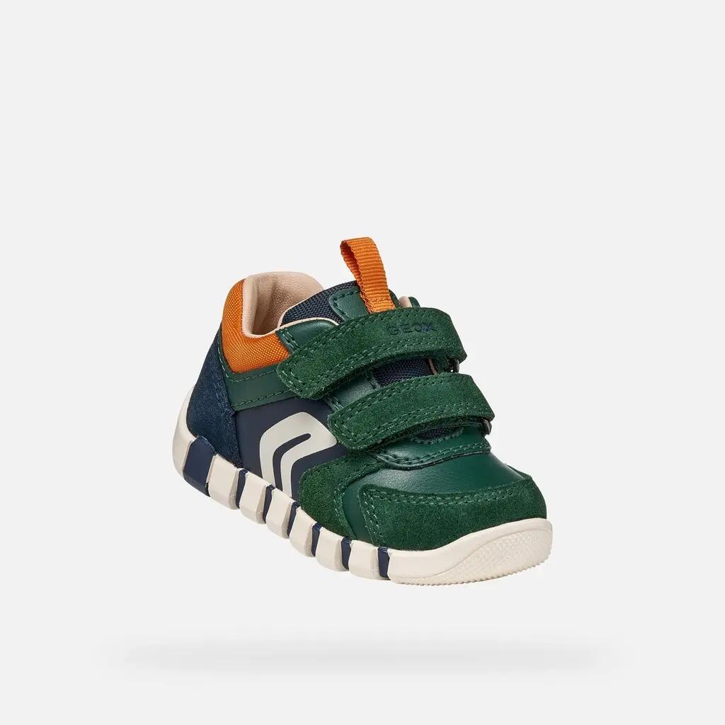 Premiers Pas Bébé Garçon B IUPIDOO BOY Vert Forêt/Orange 5/7