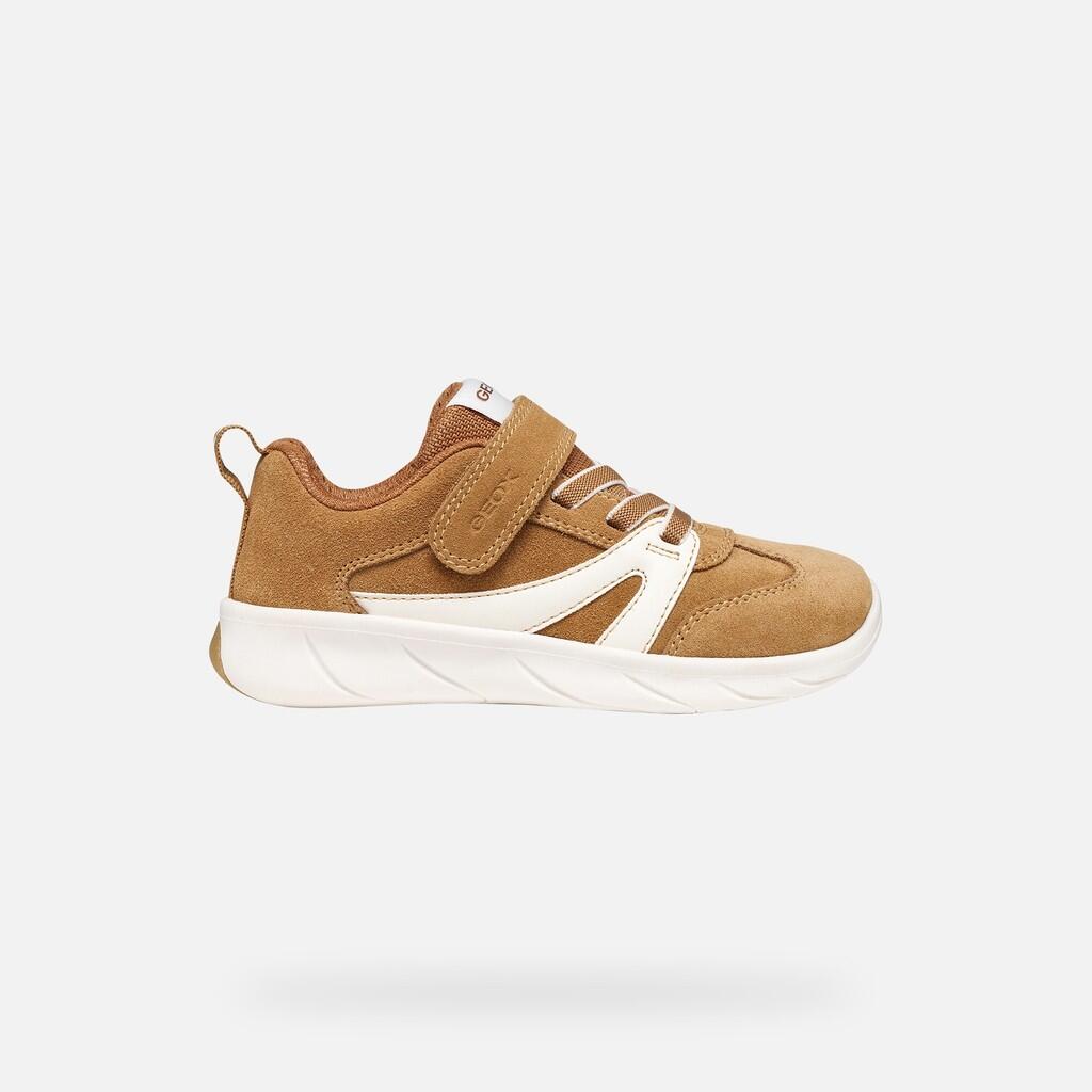 Baskets Garçon FOOT-RUN BOY Caramel/Blanc 2/7