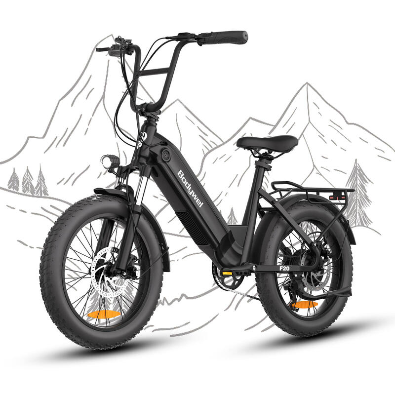 F20 bicicletă electrică pentru adulți, baterie 48V 15Ah și roți de 20x3.0 inci.