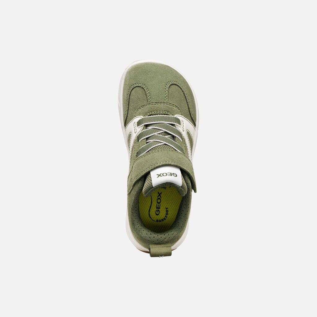 Baskets Garçon FOOT-RUN BOY Vert Sauge/Blanc 6/7