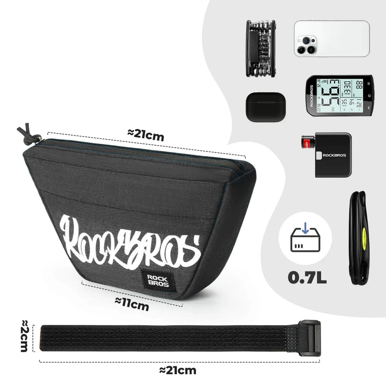 Torba rowerowa na kierownicę trapezoidalna 2/5