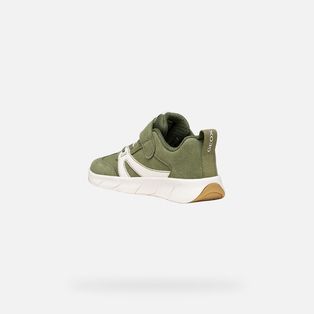 Baskets Garçon FOOT-RUN BOY Vert Sauge/Blanc 4/7