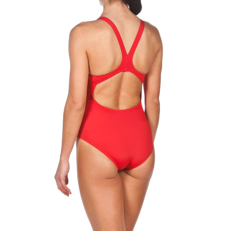 Combinaison de natation Solid Swim Pro pour femmes - Rouge / Blanc