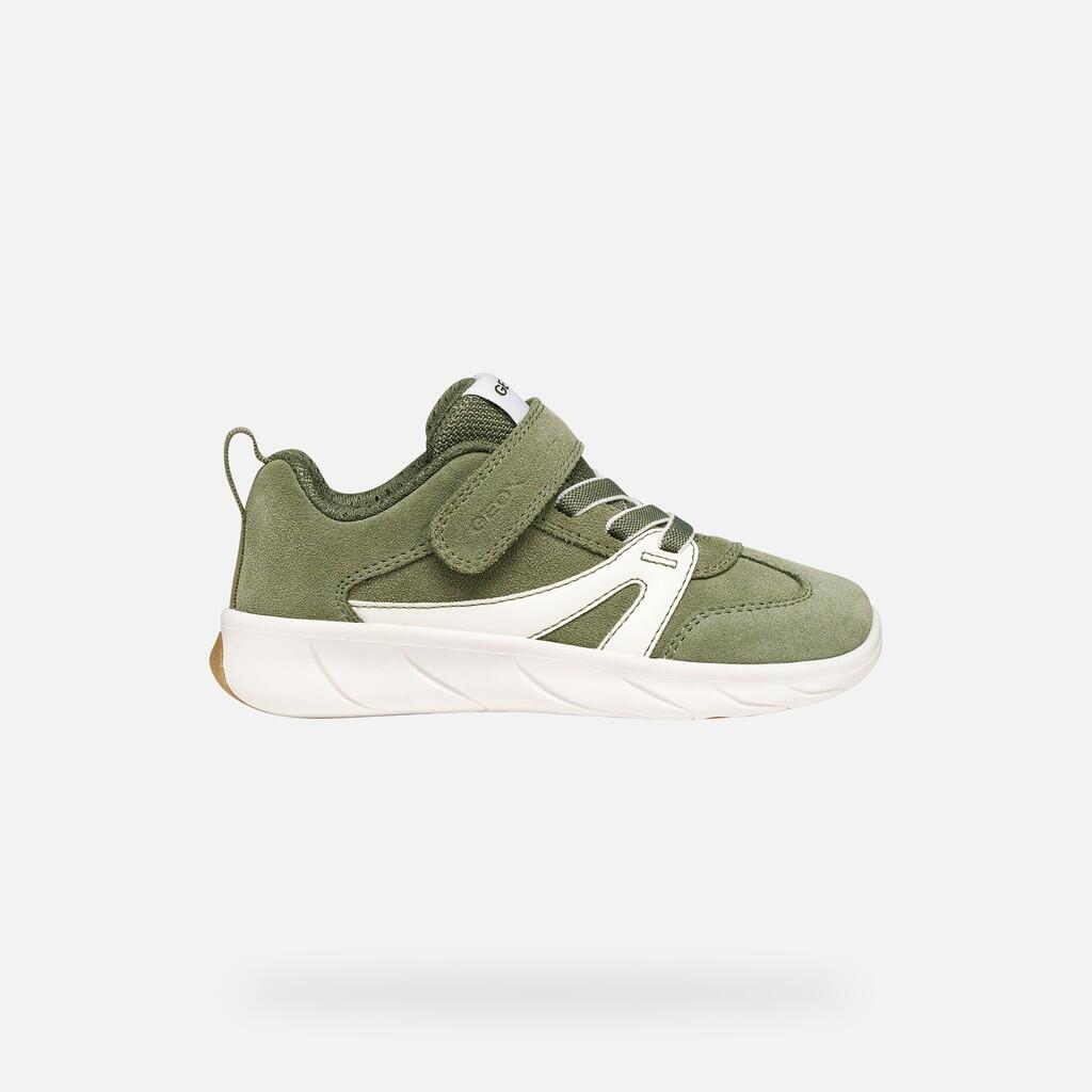 Baskets Garçon FOOT-RUN BOY Vert Sauge/Blanc 2/7
