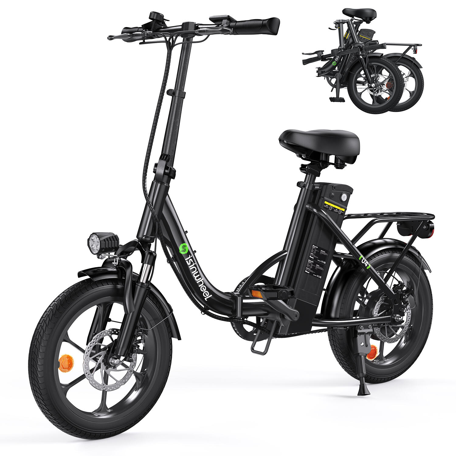 Bicicleta elétrica dobrável isinwheel U4 36V 10.4Ah 2/5