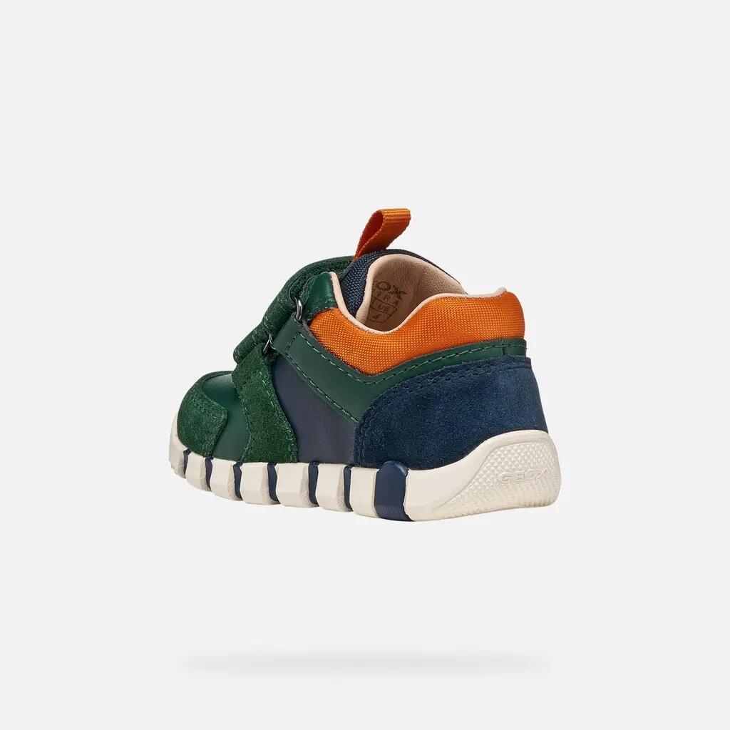 Premiers Pas Bébé Garçon B IUPIDOO BOY Vert Forêt/Orange 4/7