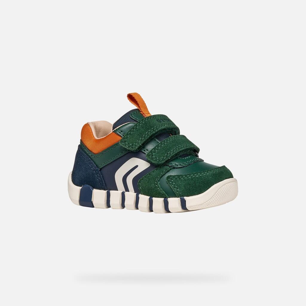 Premiers Pas Bébé Garçon B IUPIDOO BOY Vert Forêt/Orange 3/7