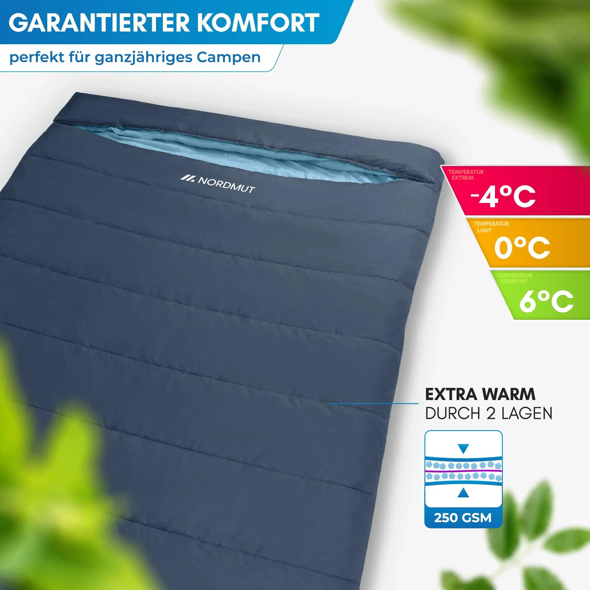 Unisex - Camping - Doppelschlafsack - für zwei Personen - Otra 4/5