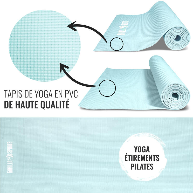 Saltea pentru Yoga PVC Albastru deschis 180 x 60 x 0.5cm