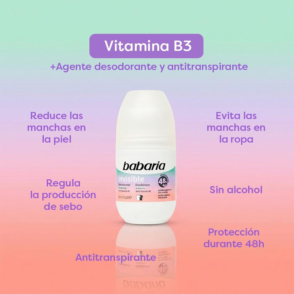 BABARIA Desodorante hombre y mujer roll-on invisible 50 ml - 48 h 5/7