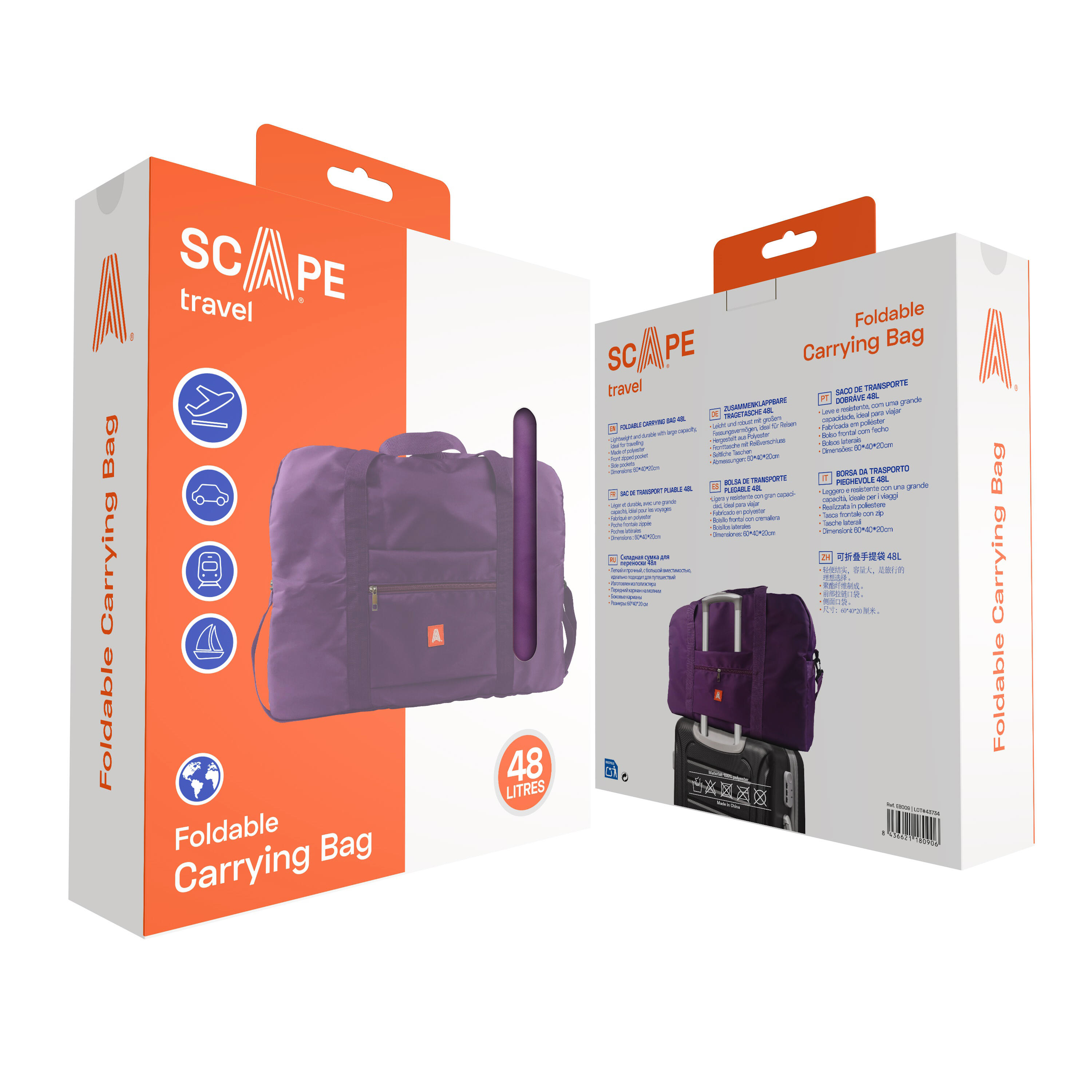 Scape Travel bolsa de viaje 48L lila 5/5