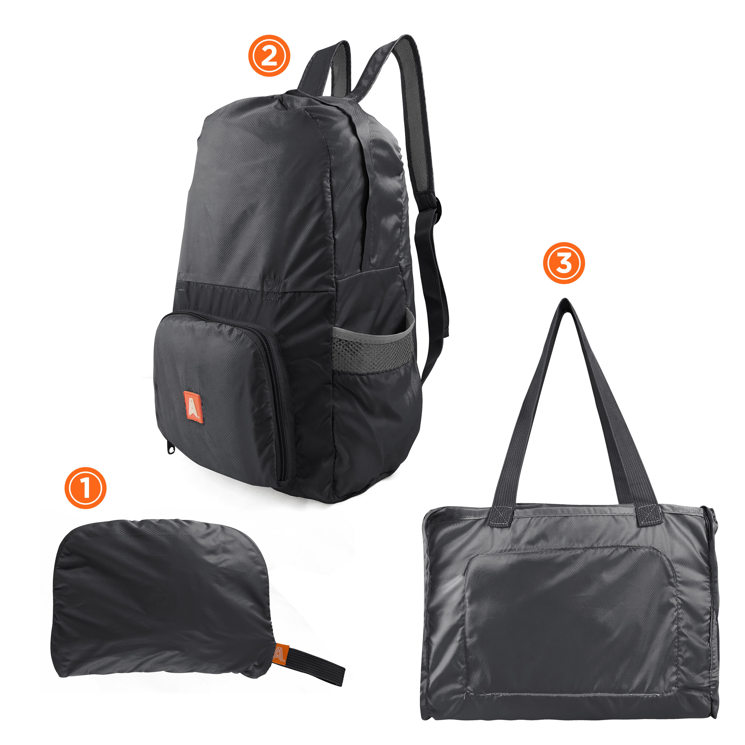 Scape Travel Mochila dobrável 20 L preta. 2/5