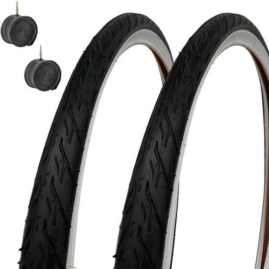 2 copertoni 24x1.75 (47-507) + camere penumatici bici 24 x 1.75 bianconeri EV