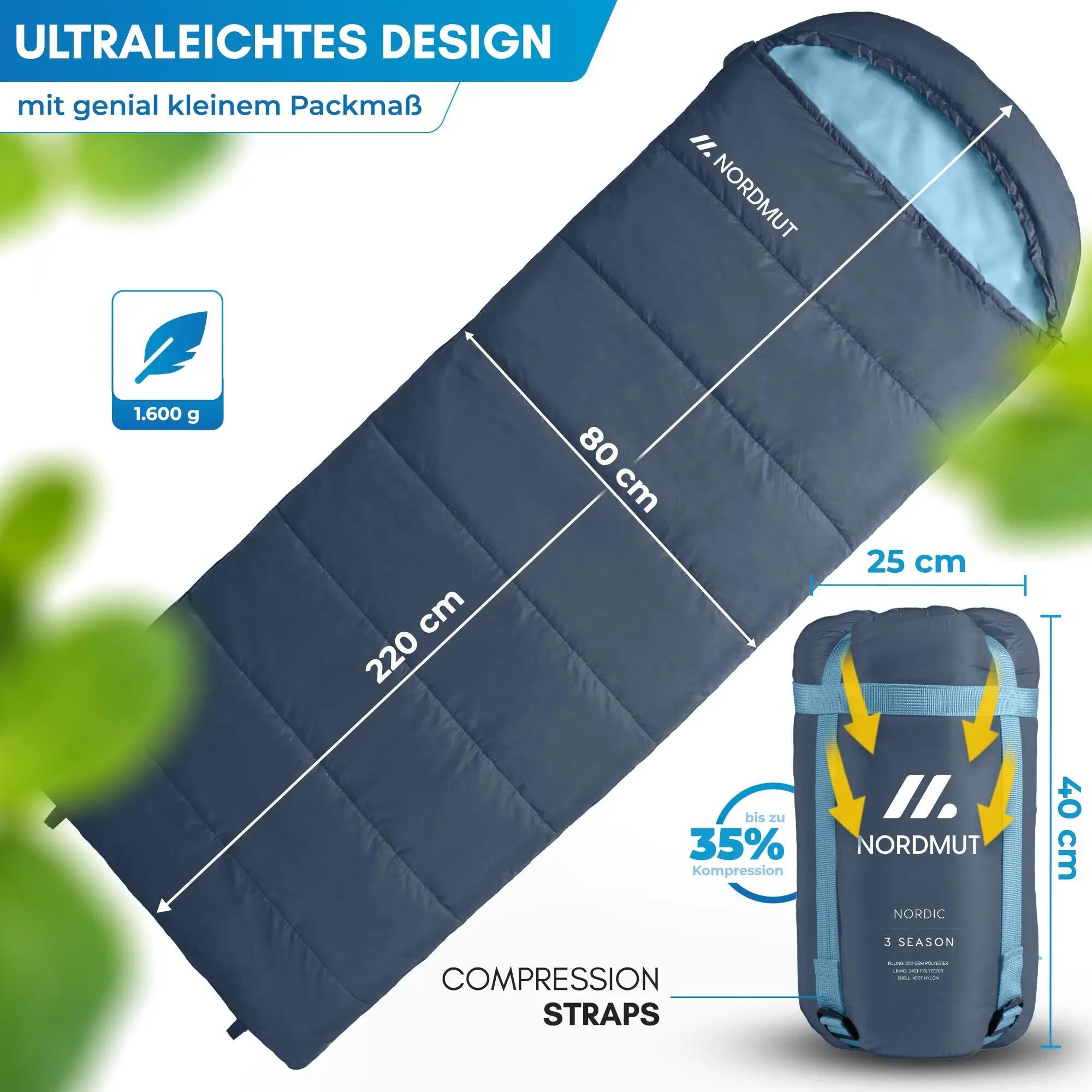 Unisex - Camping - Deckenschlafsack - leicht, kompakt - Pihtso 5/5