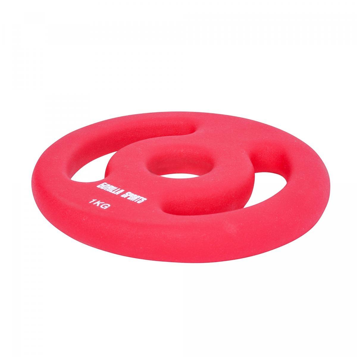 Dischi in neoprene GORILLA SPORTS 1–5 kg a coppie, ghisa, foro 31 mm 3/7