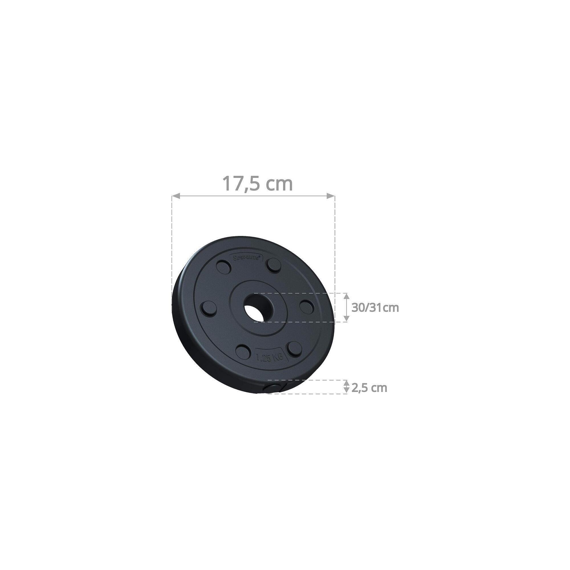 Set de placi de greutati 2.5 KG (2x1.5 KG) 30 si 31mm umplute cu ciment