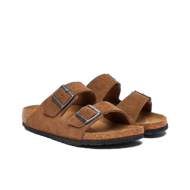 Sandales Plates Femme Birkenstock Arizona Marron 2/4
