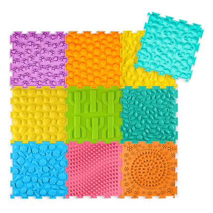 Ortopedyczna mata sensoryczna puzzle dla dzieci 10 szt. - 4FIZJO
