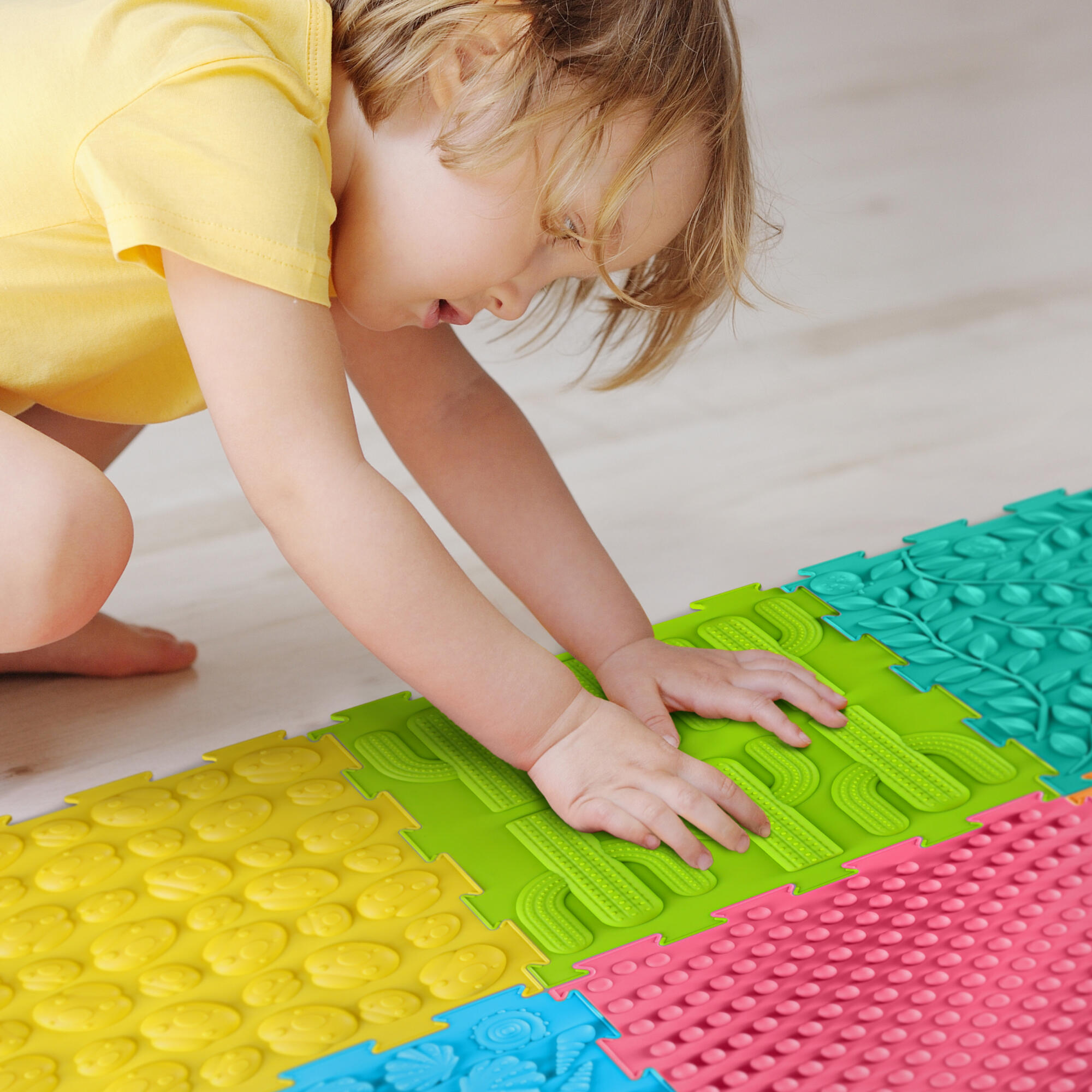 Ortopedyczna mata sensoryczna puzzle dla dzieci 10 szt. - 4FIZJO 2/13