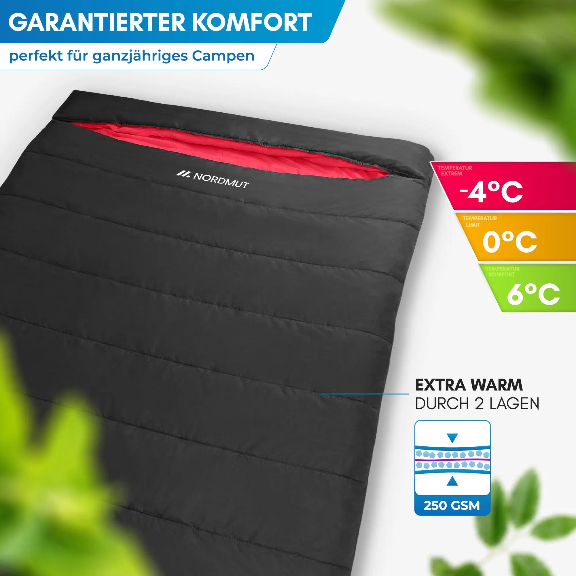 Unisex - Camping - Doppelschlafsack - für 2 Personen - Otra 4/5