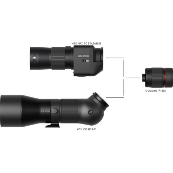 Longue-vue Kite APC 60 ED STABILISEES sans oculaire (compatible KSP80) 2/5