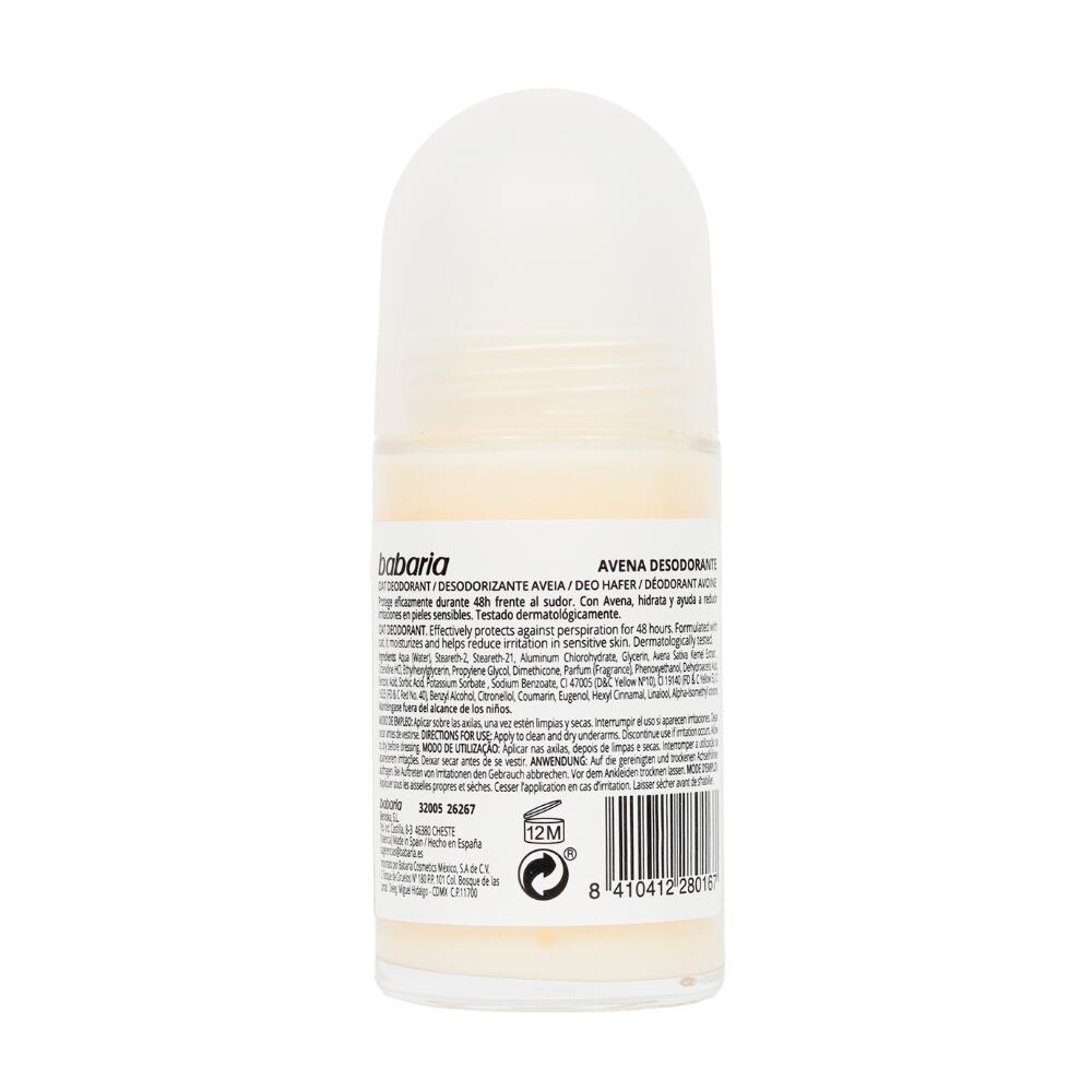 BABARIA Desodorante antitranspirante Roll-on Avena 50 ml 2/2