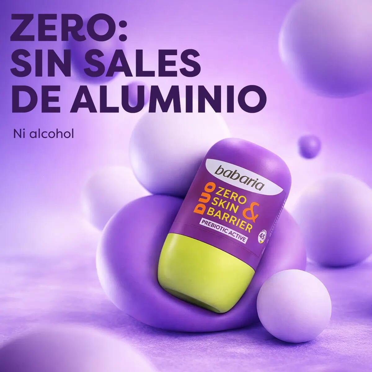 Babaria - Desodorante Mujer y Hombre Roll Duo Zero&Skin Barrier Pack 3UD 6/7